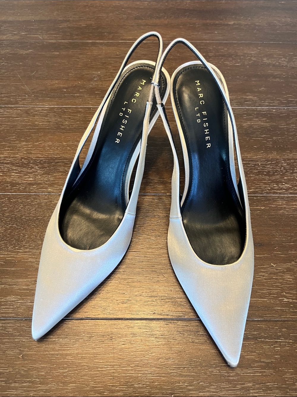 Marc Fisher Satin Slingback Pump in Champagne Beige